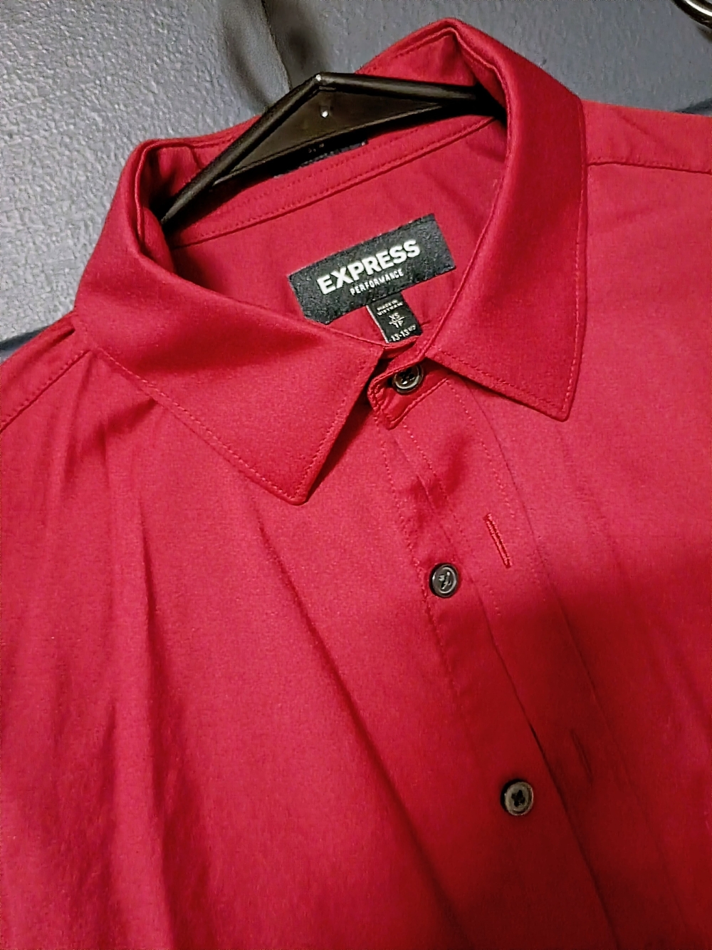 Express Women's Button-Up Shirt in Deep Red
